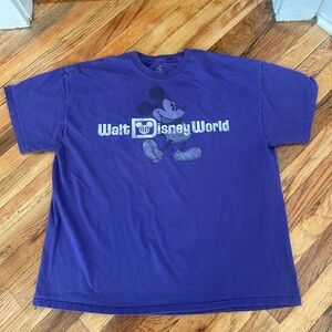 Walt Disney World Distressed Mickey Mouse Purple Parks Tee Shirt Unisex XXL